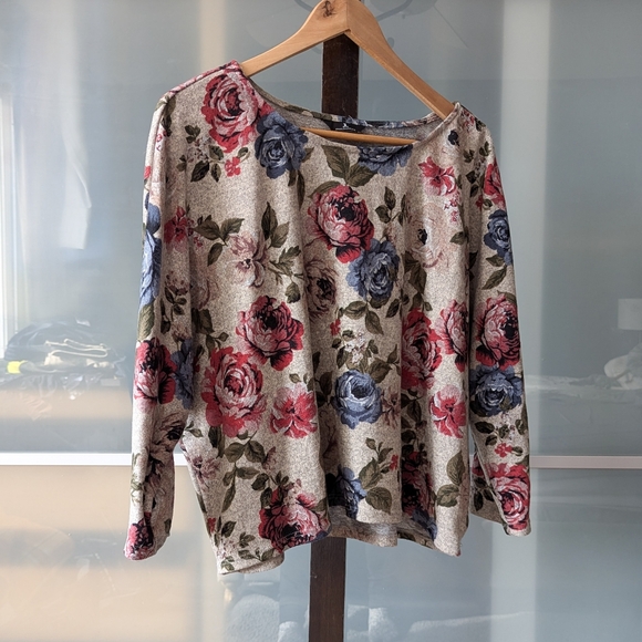 Pre-loved lightweight Jules & Leopold Floral Sweater - size XL - Picture 8 of 9